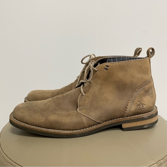 ORIGINAL PENGUIN MONTY LEATHER CHUKKA BOOTS SZ 8.5 MENS
